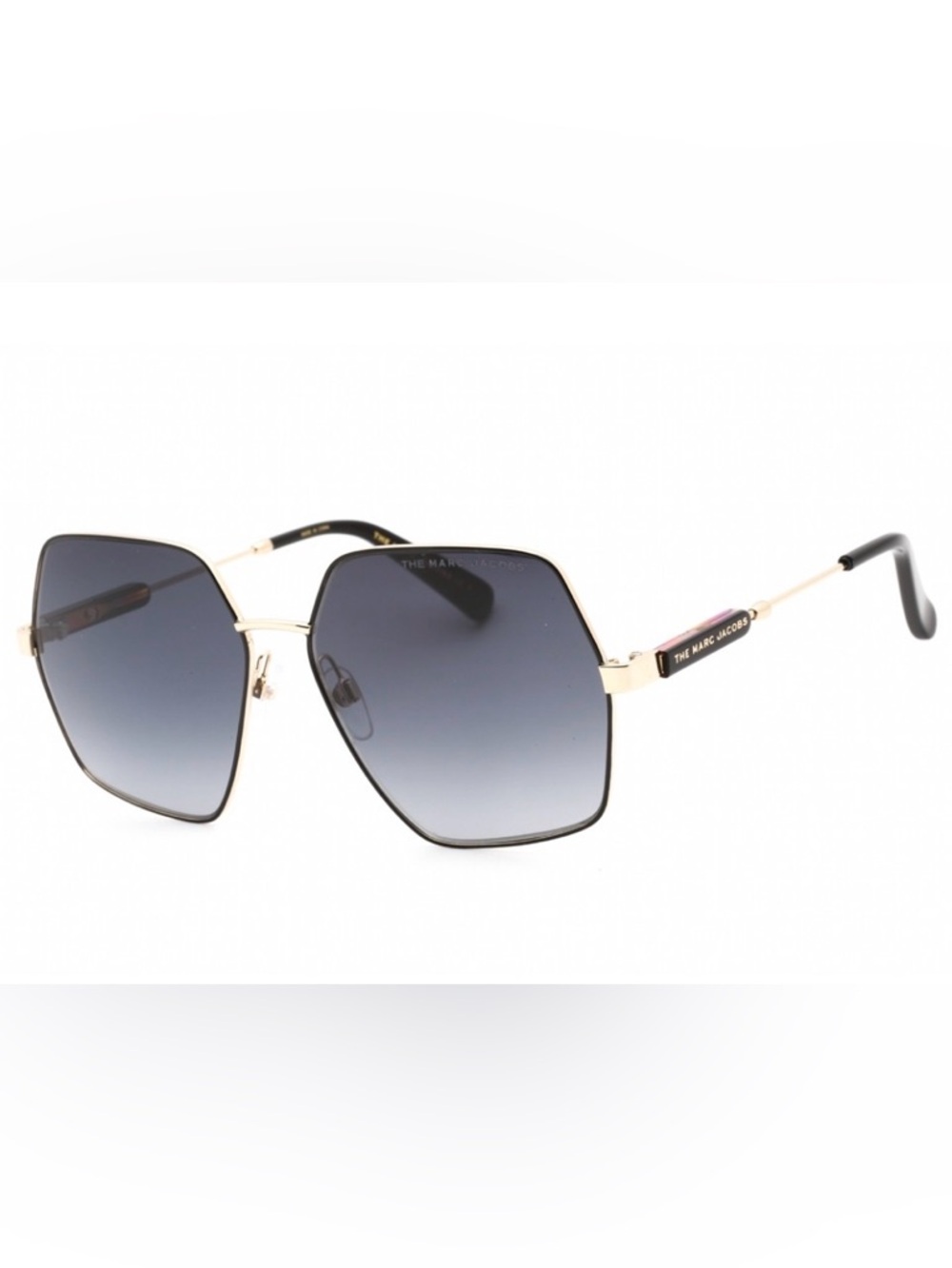 Marc Jacobs Women’s Hexagonal Sunglasses in Black & Gold 575/S RHL/90 - Picture 4 of 5
